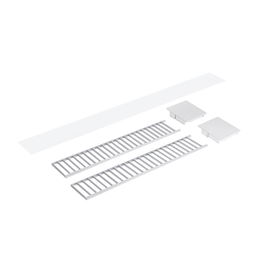 Nora Louver Set NLUD-2334, Alum Louver, Wht, Alum/Wht End Caps - NLUD-2LOUVAW