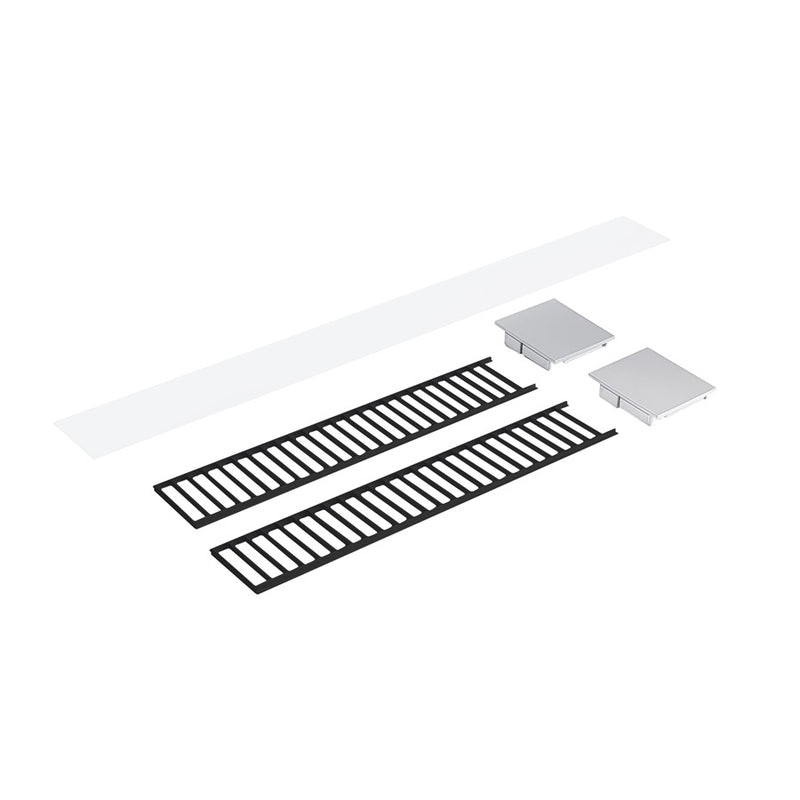 Nora Louver Set NLUD-2334, Blk Louver, Alum, Blk/Alum End Caps - NLUD-2LOUVBA