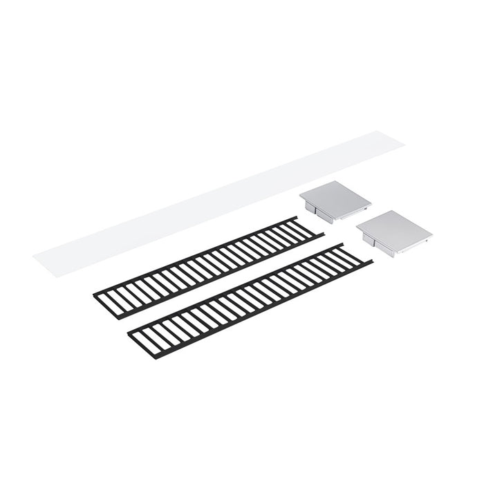 Nora Louver Set NLUD-2334, Blk Louver, Alum, Blk/Alum End Caps - NLUD-2LOUVBA