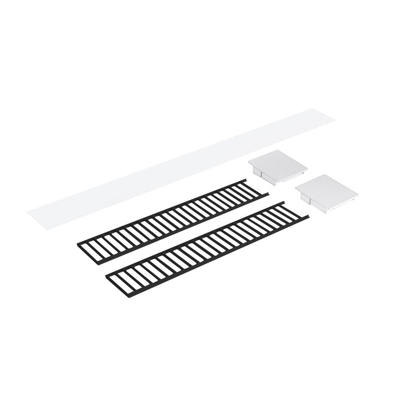 Nora Louver Set NLUD-2334, Blk Louver, Wht Caps, Blk/Wht End Caps - NLUD-2LOUVBW