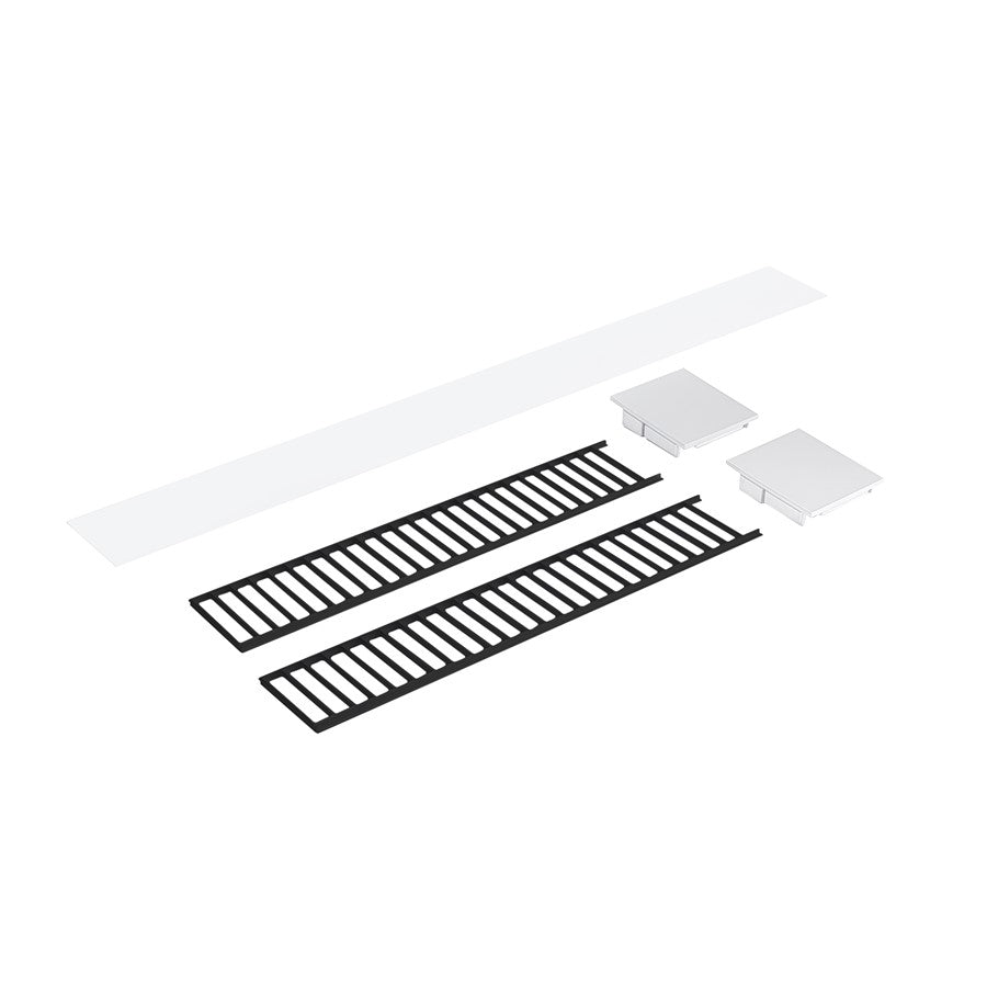 Nora Louver Set NLUD-2334, Blk Louver, Wht Caps, Blk/Wht End Caps - NLUD-2LOUVBW
