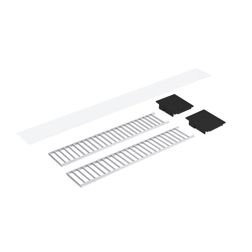Nora Louver Set NLUD-4334, Alum Louver, Blk, Alum/Blk End Caps - NLUD-4LOUVAB