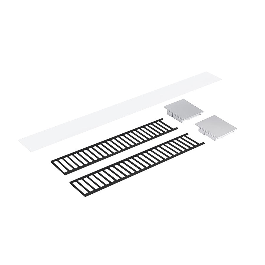 Nora Louver Set NLUD-4334, Blk Louver, Alum, Blk/Alum End Caps - NLUD-4LOUVBA