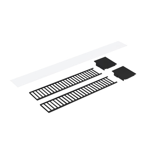 Nora Louver Set NLUD-4334, Blk Louver, Blk, Blk/Blk End Caps - NLUD-4LOUVBB