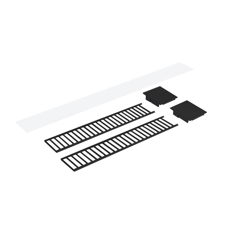 Nora Louver Set NLUD-4334, Blk Louver, Blk, Blk/Blk End Caps - NLUD-4LOUVBB