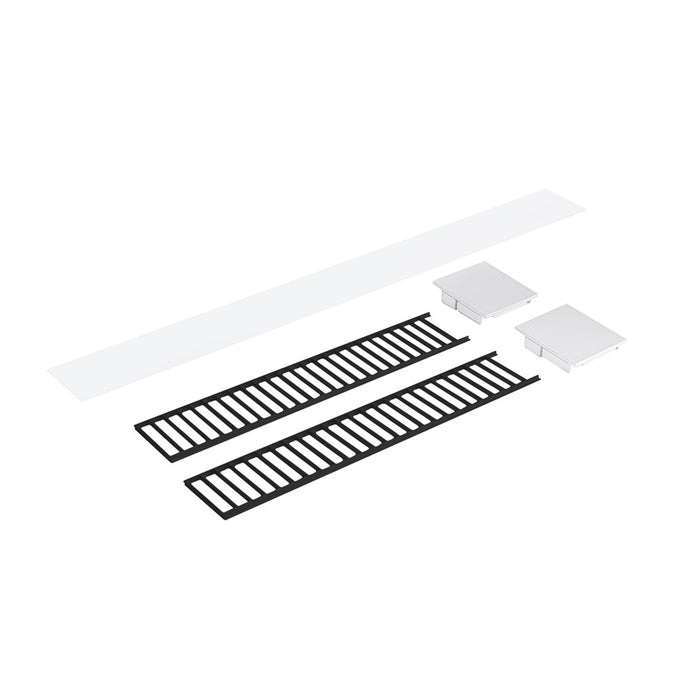 Nora Louver Set NLUD-4334, Blk Louver, Wht Caps, Blk/Wht End Caps - NLUD-4LOUVBW