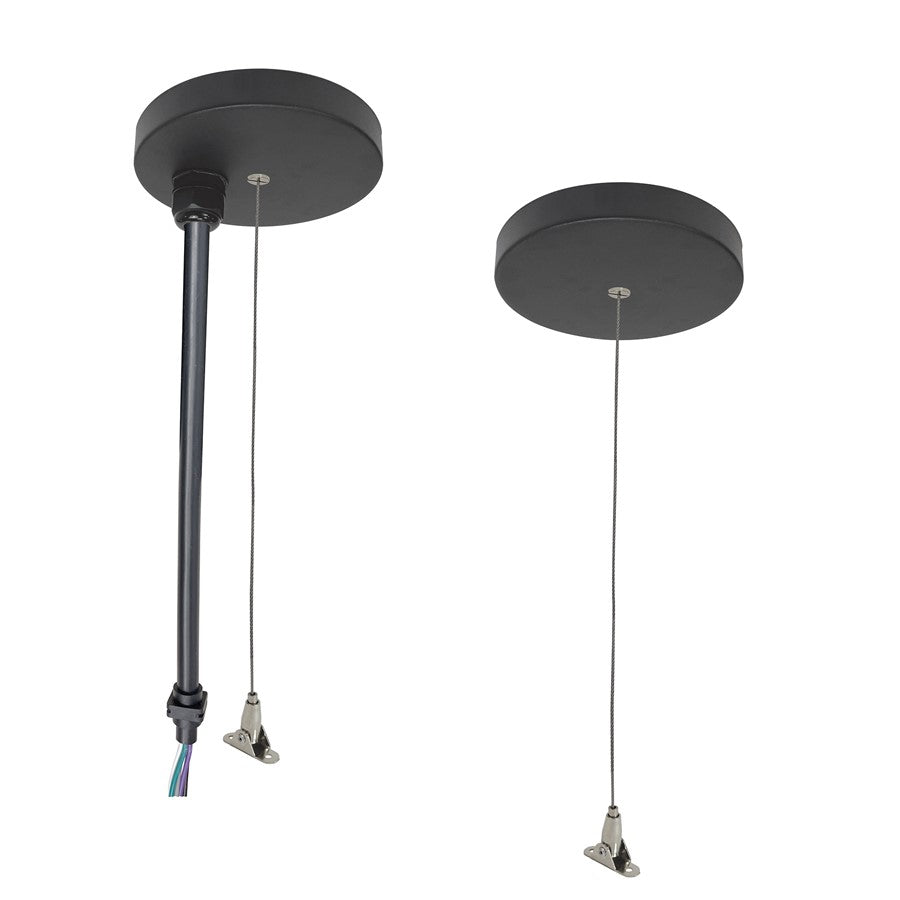 Nora 8' Pendant Power/Aircraft Mounting Kit For Nlud Series, Black - NLUD-PCCB