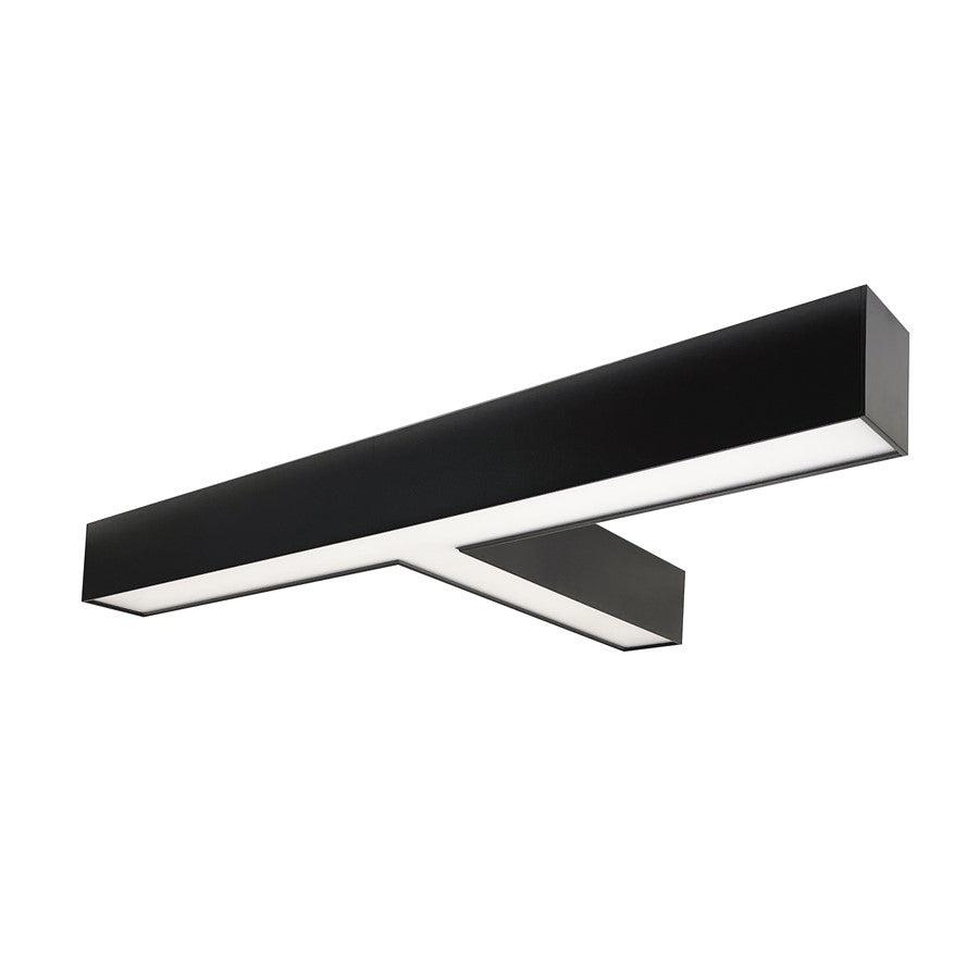Nora "T" Shaped L-Line LED Indirect/Direct Linear, 5027Lm, Black - NLUD-T334B