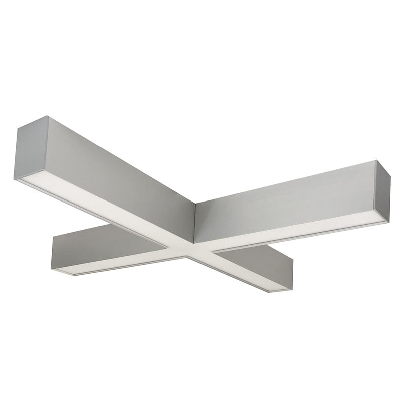 Nora "X" Shaped L-Line LED Indirect/Direct Linear, 6028Lm, Aluminum - NLUD-X334A