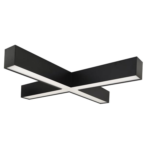 Nora "X" Shaped L-Line LED Indirect/Direct Linear, 6028Lm, Black - NLUD-X334B