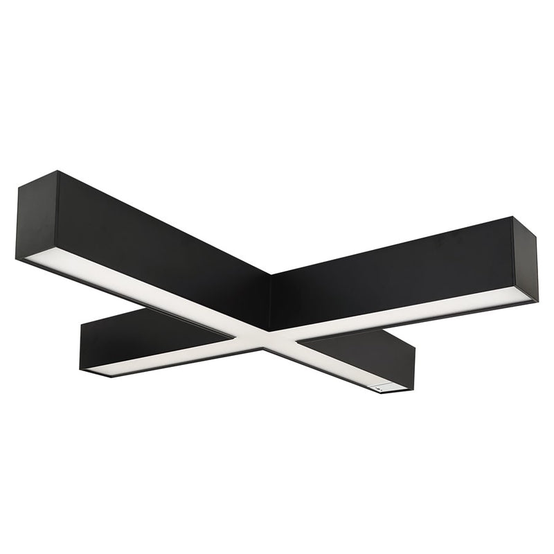 Nora "X" Shaped L-Line LED Indirect/Direct Lin, BK/Motion Sensor - NLUD-X334B-OS
