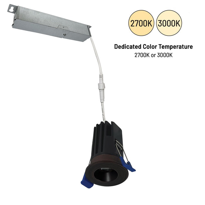 Nora Lighting 1" M1+ Round LED Downlight, 600Lm/9W/2700K, BZ