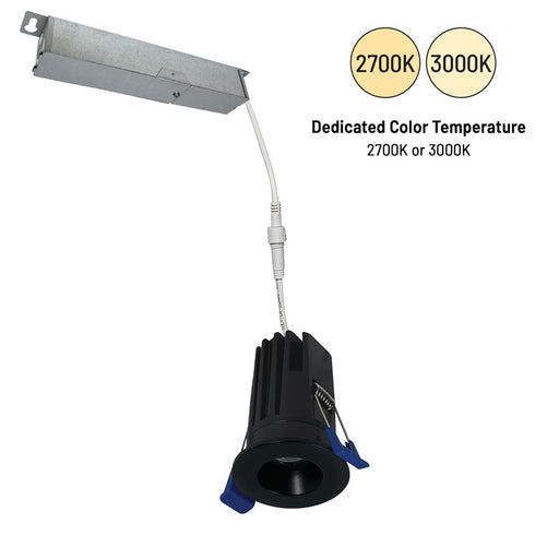 Nora Lighting 1" M1+ Round LED Downlight, 600Lm/9W/3000K, Black