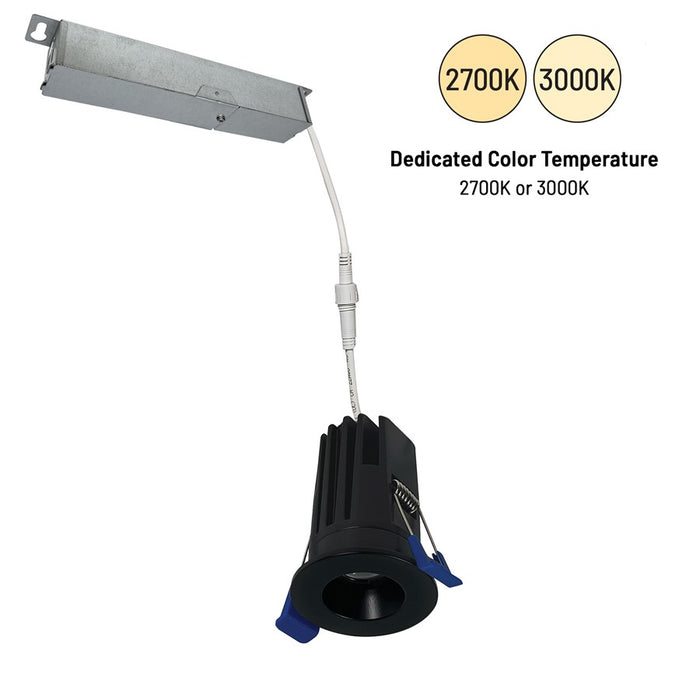 Nora Lighting 1" M1+ Round LED Downlight, 600Lm/9W/3000K, Black