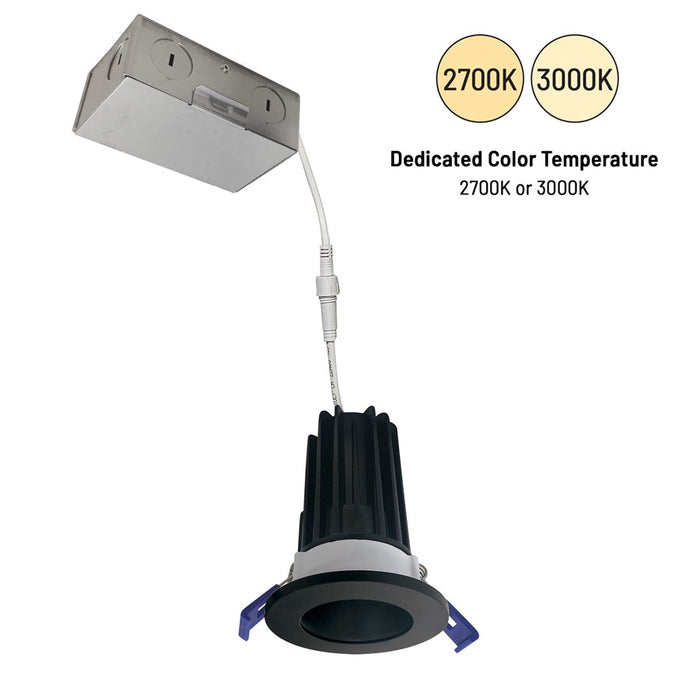 Nora 2" M2 Round LED Downlight, 850Lm/10W/4000K, 120V/Black