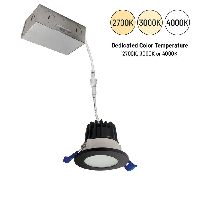 Nora 2" M2 Round LED Lensed Downlight, 600Lm/8W/3000K, 120V/BK