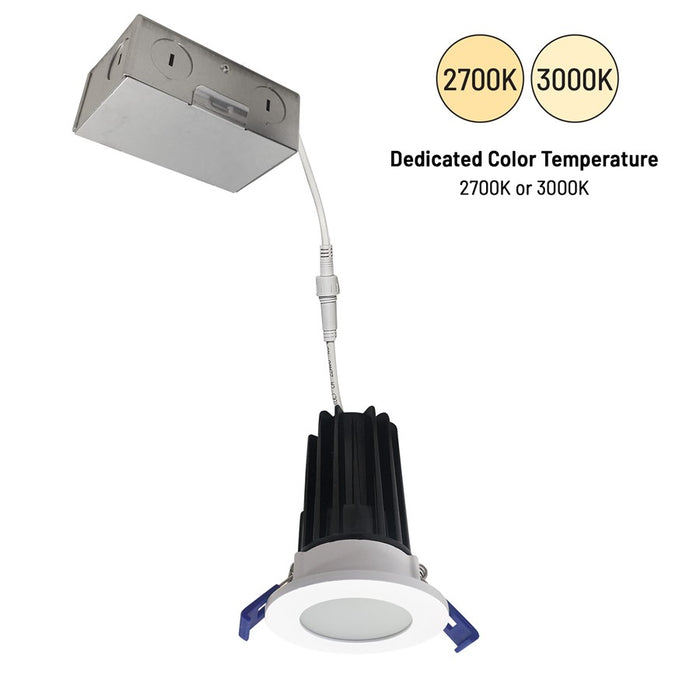 Nora 2" M2 RD LED Lensed Downlight, 850Lm/10W/2700K, 120V/WH