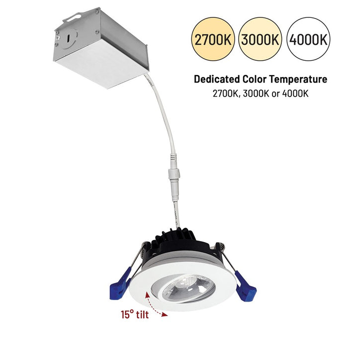 Nora 2" M2 Round LED Gimbal, 400Lm/6W/2700K, 120V/White