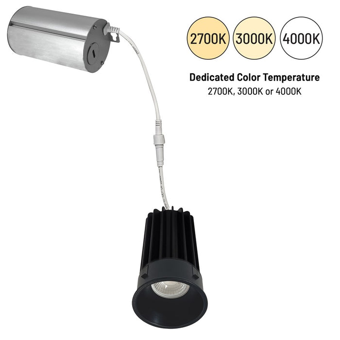 Nora 2" M2 Round Trimless LED Downlight, 850Lm/4000K, Black