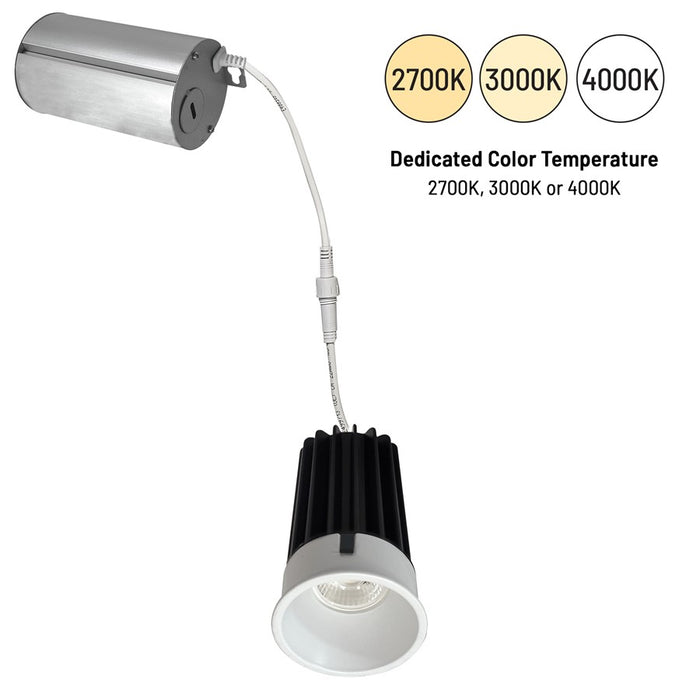 Nora 2" M2 Round Trimless LED Downlight, 850Lm/4000K, White