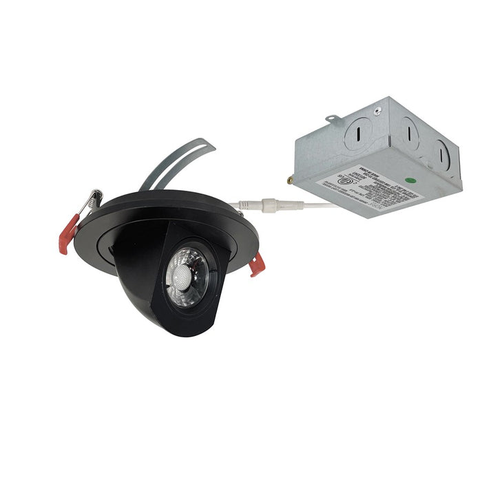 Nora 4" M4 Round LED Elbow/950Lm/12W/3000K, 120V/Black - NM4-R47030BB