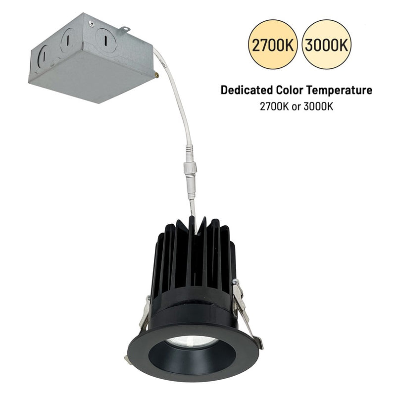 Nora 4" M4 Round LED Downlight, 1100Lm/15W/2700K, 120V/Black