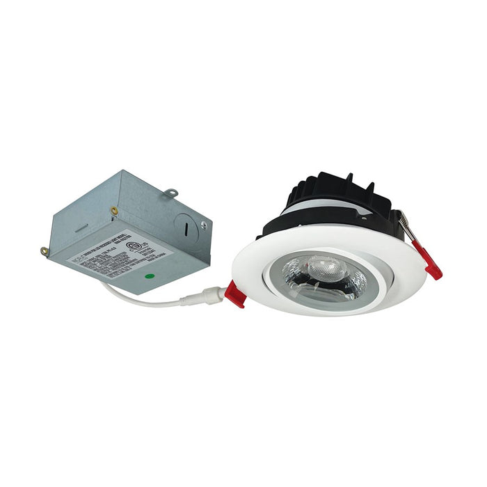 Nora 4" M4 Round LED Gimbal, 950Lm/12W/2700K, 120V/White - NM4-RG27MPW
