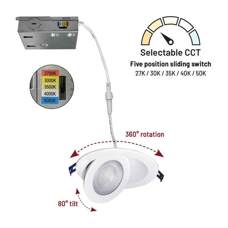 Nora 6" M-Curve Can-Less LED Downlight/1300Lm/13W/White