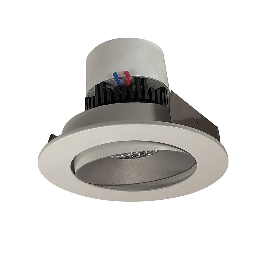 Nora 4" Pearl LED Rnd Cone, 3000K, Haze Rfl/Wh Flg - NPR-4RC30XHW