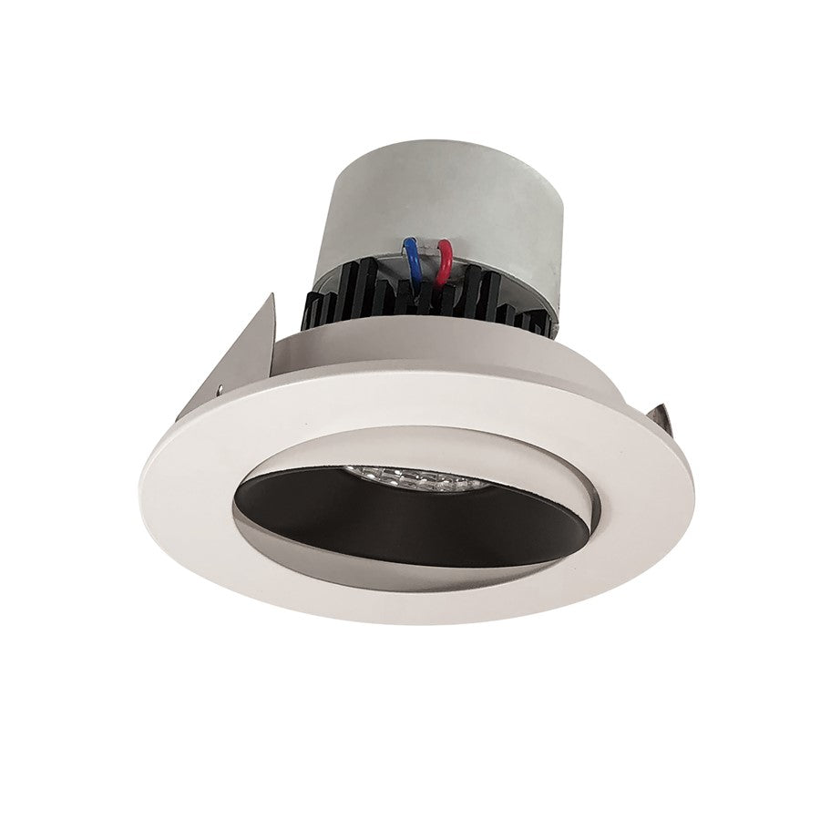 Nora 4" Pearl LED Rnd Cone, 4000K, Blk Rfl/Wh Flg - NPR-4RC40XBW