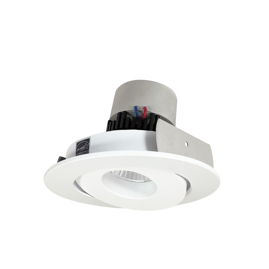Nora 4" Pearl LED Round Gimbal Retrofit, 1000Lm/12W/4000K, MWH - NPR-4RG40XMPW