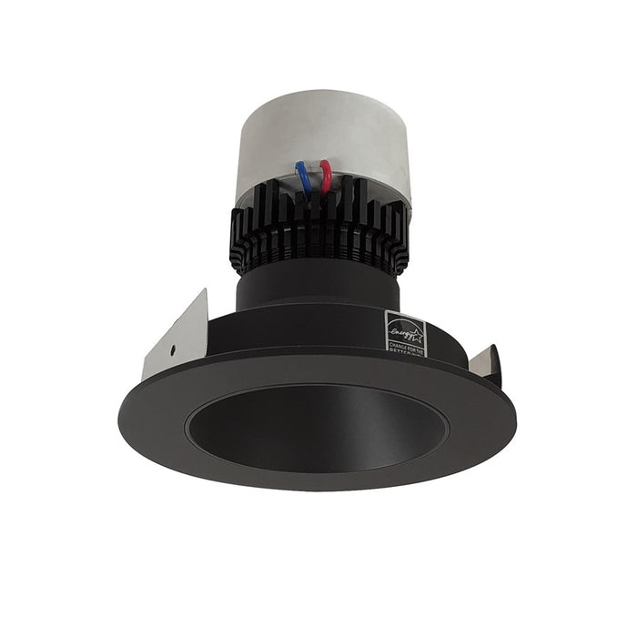 Nora 4" Pearl LED Round Retro Reflect, 12W/2700K, BK/Flange - NPR-4RNDC27XBB