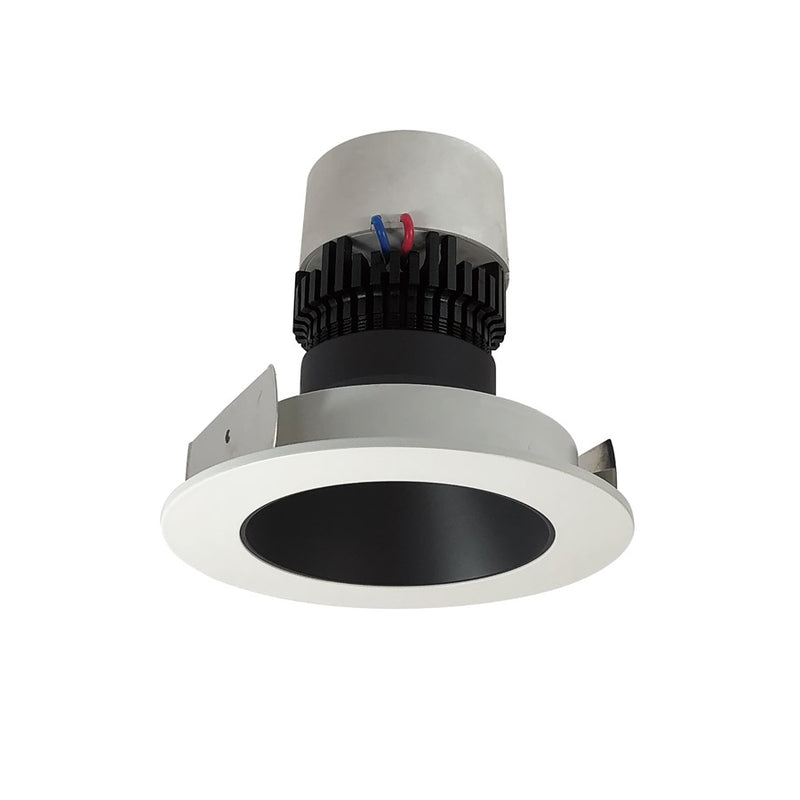 Nora 4" Pearl LED Rnd Retro Rfl, 3500K, Blk Rfl/Wh Flg - NPR-4RNDC35XBW