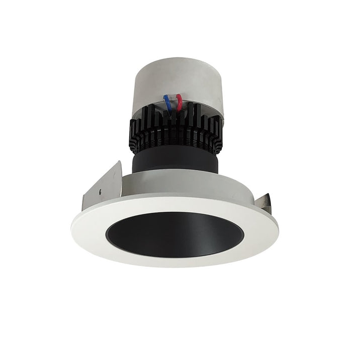 Nora 4" Pearl LED Rnd Retro Rfl, 3500K, Blk Rfl/Wh Flg - NPR-4RNDC35XBW