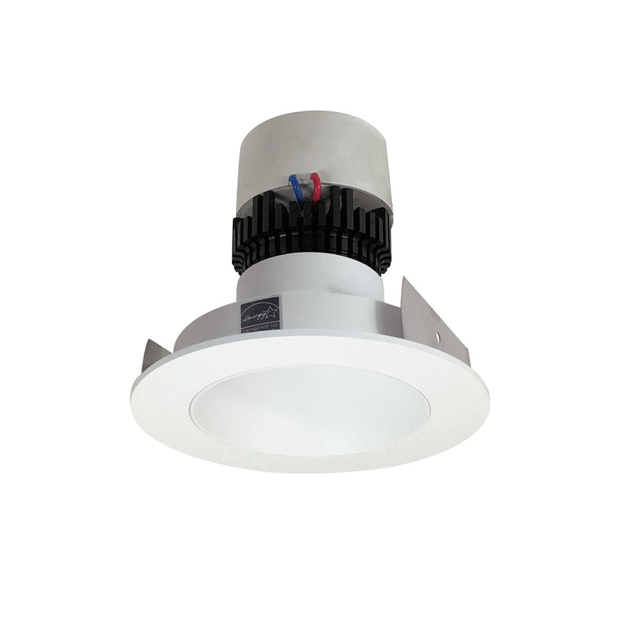 Nora 4" Pearl LED Round Retro Reflect/12W/3500K, WH/Flange - NPR-4RNDC35XMPW