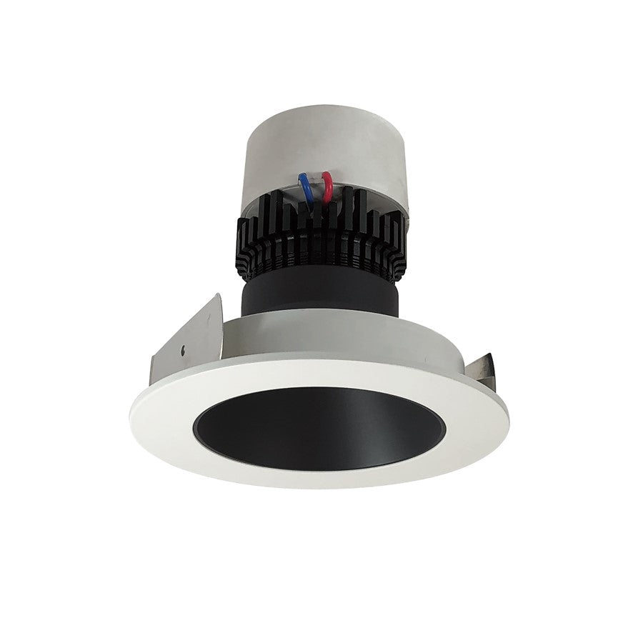 Nora 4" Pearl LED Rnd Retro Rfl, Comfort Dim, Blk Rfl/Wh Flg - NPR-4RNDCCDXBW