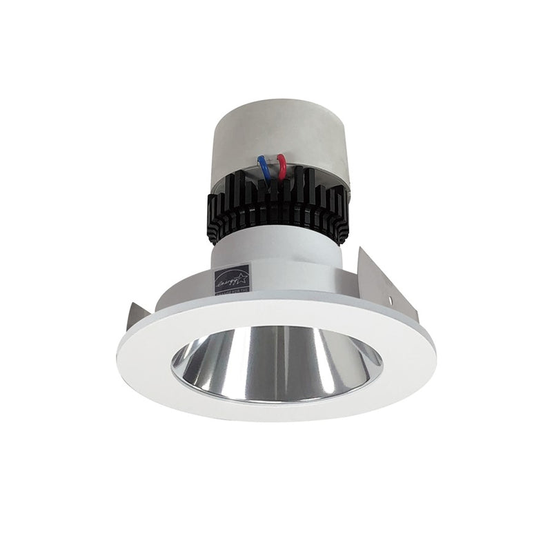 Nora 4" Pearl LED Rnd Retro, Comfort Dim, Clr Rfl/MPW Flg - NPR-4RNDCCDXCMPW