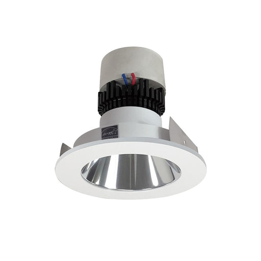 Nora 4" Pearl LED Rnd Retro, Comfort Dim, Clr Rfl/MPW Flg - NPR-4RNDCCDXCMPW