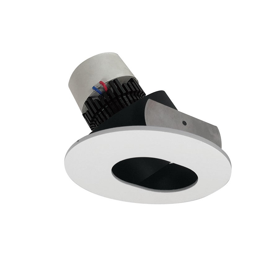Nora 4" Pearl LED RD Slot Aperture Retro, 800Lm/12W, BK/WH FL - NPR-4RSLCDXBMPW