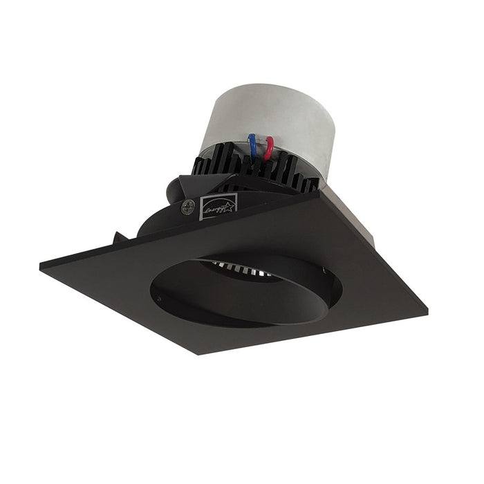 Nora 4" Pearl LED Sq Adj Cone, Blk, 2700K, Blk Rfl/Blk Flg - NPR-4SC27XBB