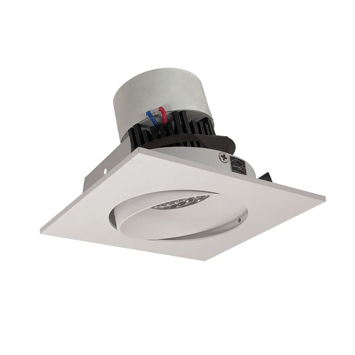 Nora 4" Pearl LED Sq Adj Cone, Wht Rfl/Flg, 2700K, Wh Rfl/Wh Flg - NPR-4SC27XWW