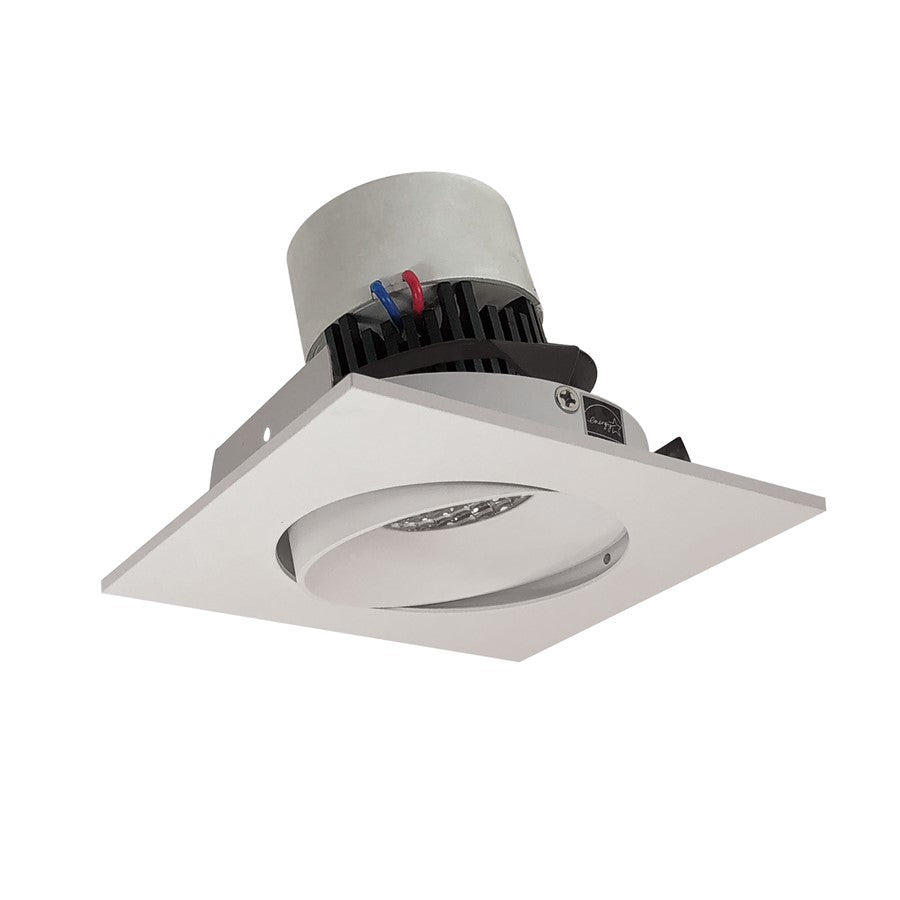 Nora 4" Pearl LED Sq Adj Cone, Wht Rfl/Flg, 3000K, Wh Rfl/Wh Flg - NPR-4SC30XWW