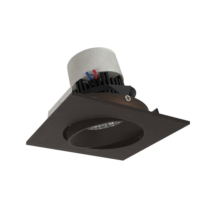 Nora 4" Pearl LED Sq Adj Cone, Brz, 3500K, Brz Rfl/Brz Flg - NPR-4SC35XBZ
