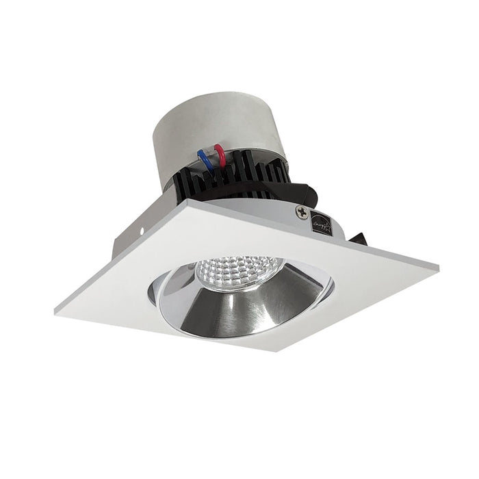 Nora 4" Pearl LED Sq Adj Cone, Clr, 3500K, Clr Rfl/MPW Flg - NPR-4SC35XCMPW