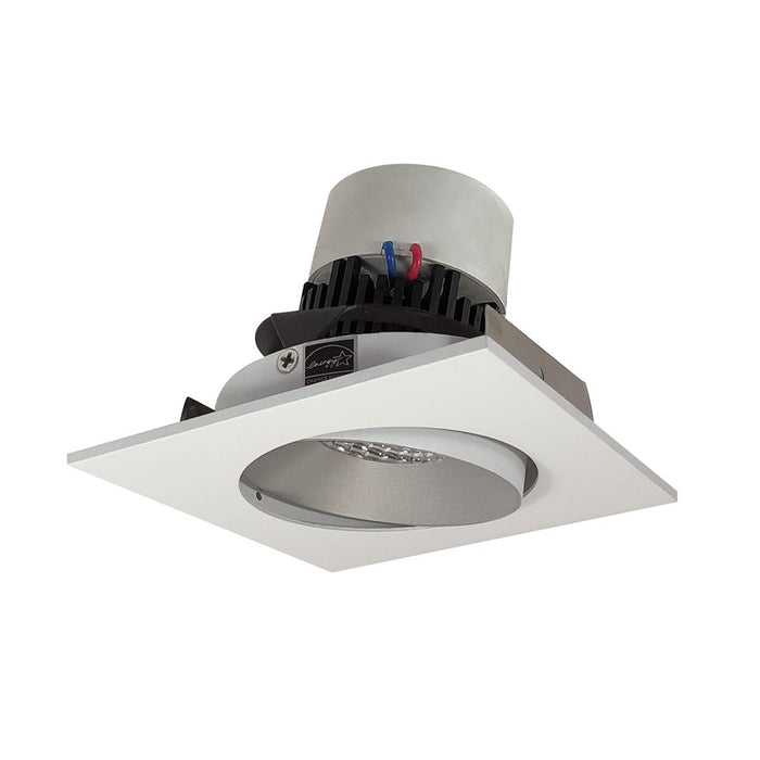 Nora 4" Pearl LED Sq Adj Cone, Comfort Dim, Haze Rfl/Wh Flg - NPR-4SCCDXHW