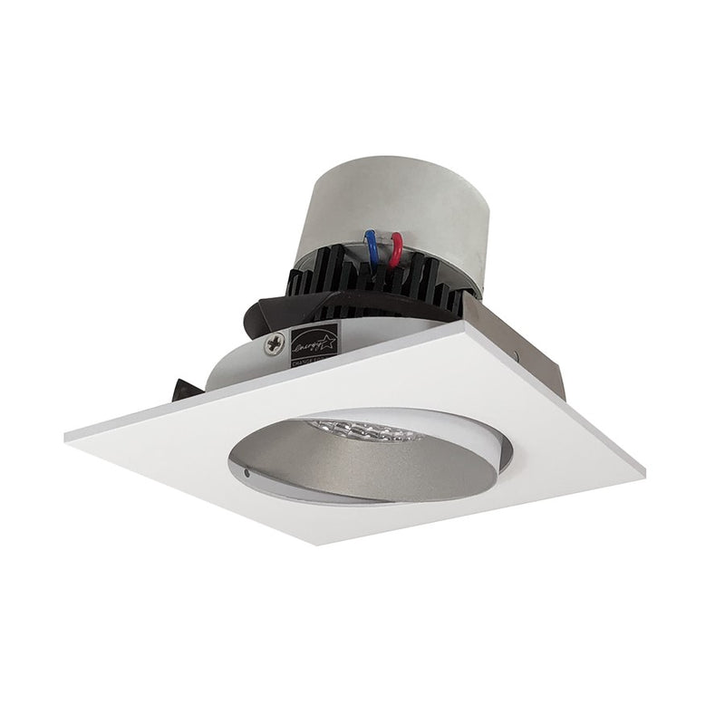 Nora 4" Pearl LED Sq Adj Cone, Comfort Dim, Haze Rfl/MPW Flg - NPR-4SCCDXHZMPW