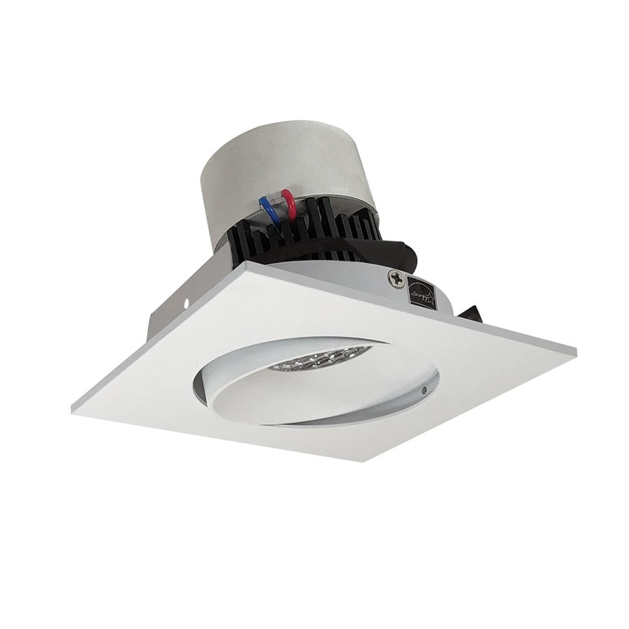 Nora 4" Pearl LED Sq Adj Cone, Wht Rfl/Flg, Comfort Dim, MPW - NPR-4SCCDXMPW