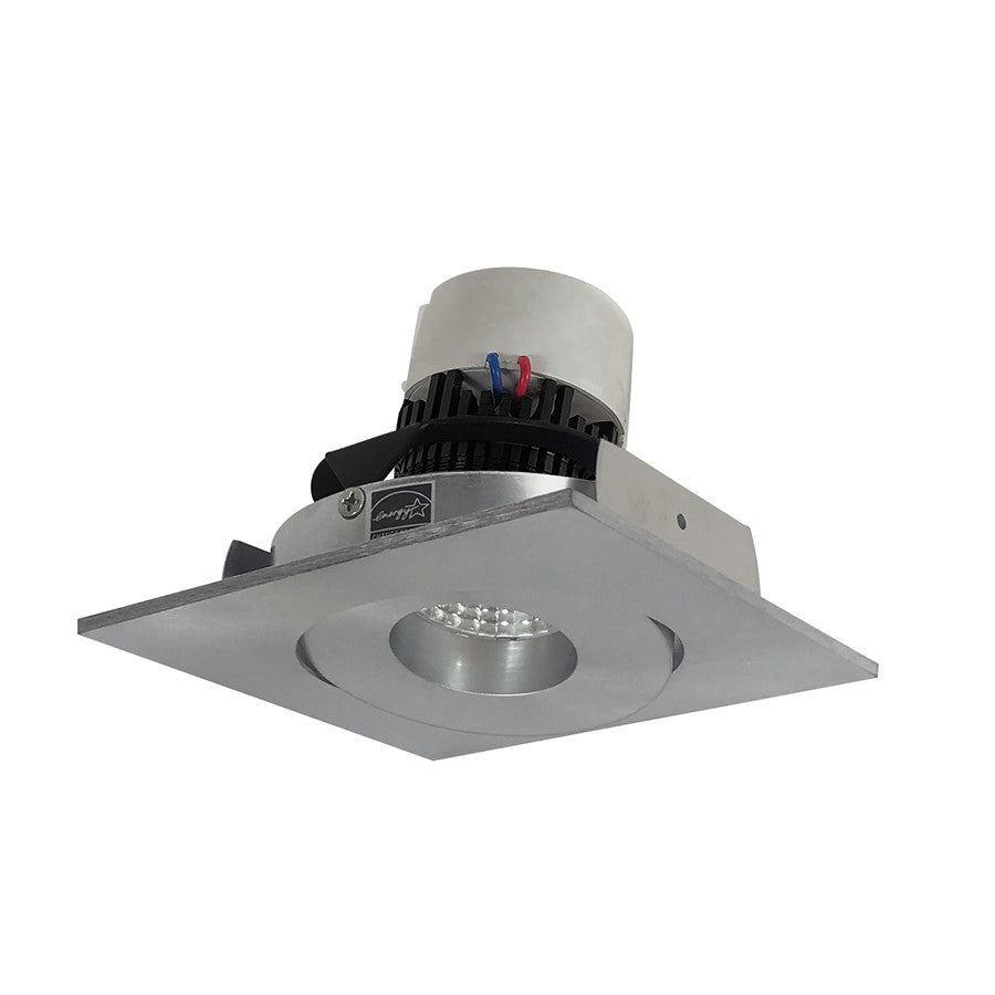 Nora 4" Pearl LED Sq Adj Gimbal Retro, 3500K, Natural Metal - NPR-4SG35XNN
