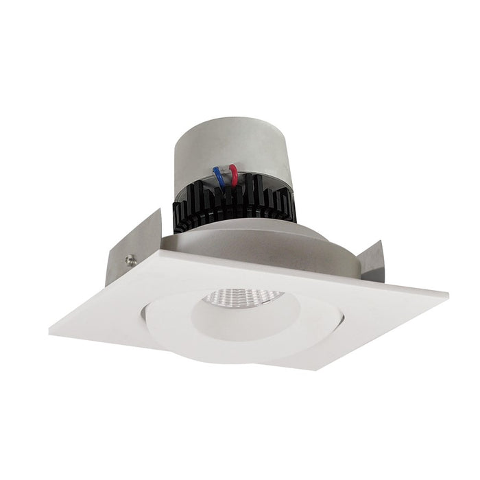 Nora 4" Pearl LED Sq Adj Gimbal Retro, 3500K, Wht - NPR-4SG35XWW