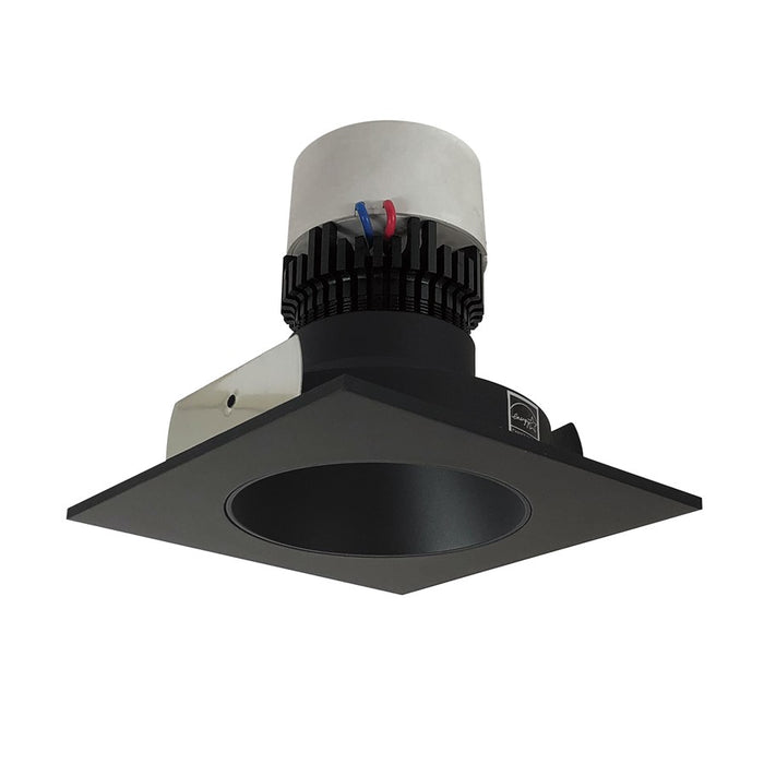 Nora 4" Pearl LED SQ Retrofit/RD Aperture, 12W/2700K, BK/Flange - NPR-4SNDC27XBB